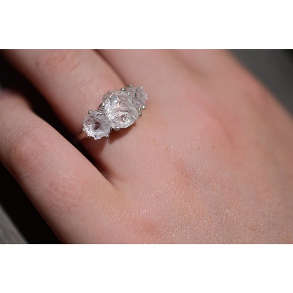 Unique Engagement Ring, Diamond Ring, raw stone ring, Anniversary Ring, … - Picture 3 of 4